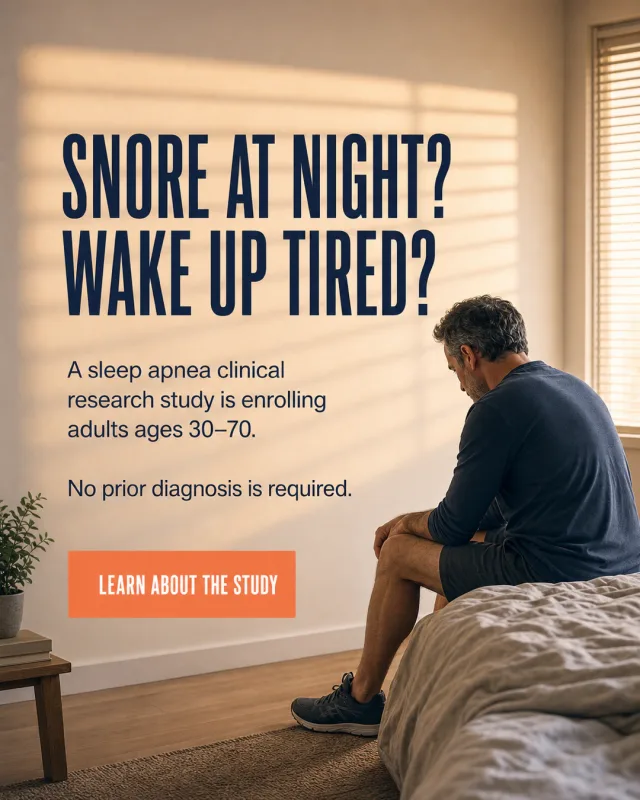 Sleep apnea clinical research study advertisement
