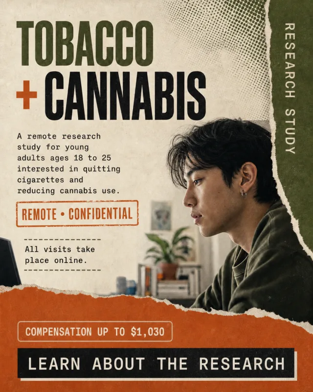 Remote tobacco and cannabis research study advertisement