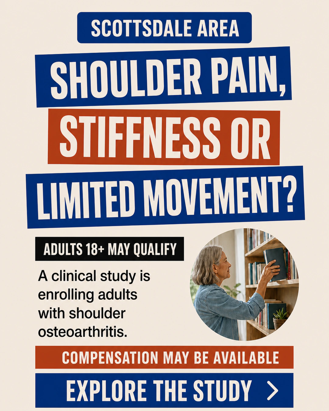 Scottsdale-area shoulder osteoarthritis clinical study advertisement