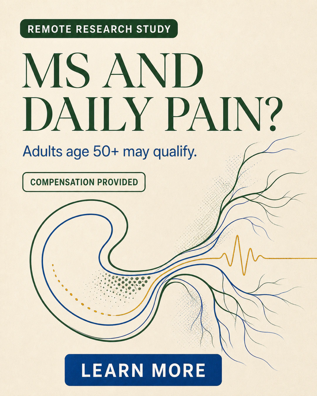 Remote MS and daily pain research study advertisement