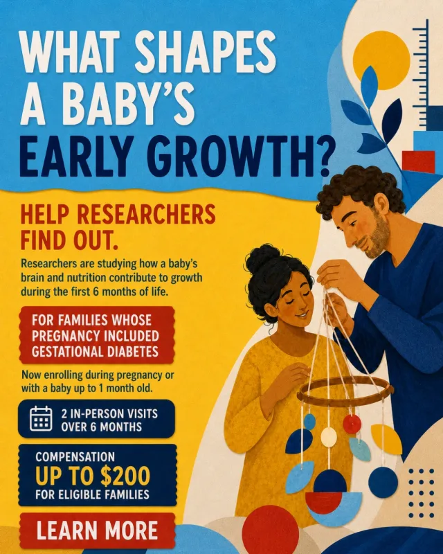 Infant early growth research study advertisement